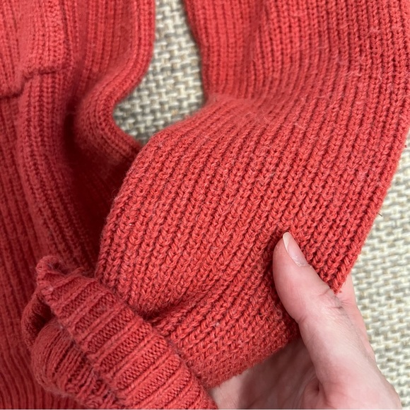 Madewell Dark Pink/Red Knit Crewneck Sweater with Pocket - Picture 3 of 5